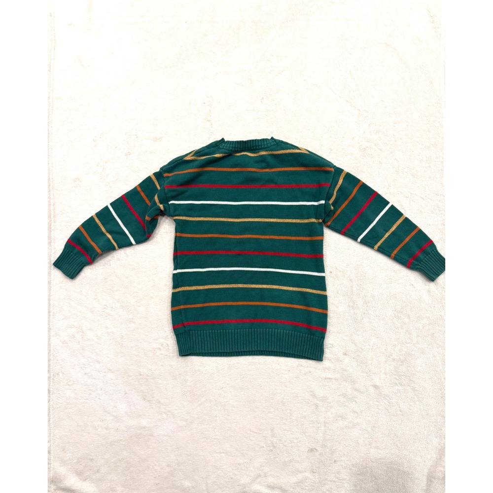 Hello Kitty Sanrio Gingerbread Holiday Sweater Green Striped Metallic Womens S - Picture 5 of 6